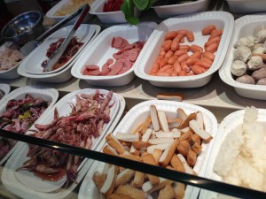 Food counter at Golden Wheel