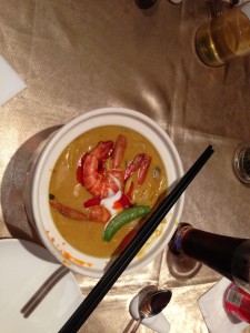 Yellow prawn curry