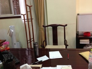 Dr Tao's desk and chair, Jian He Tang clinic